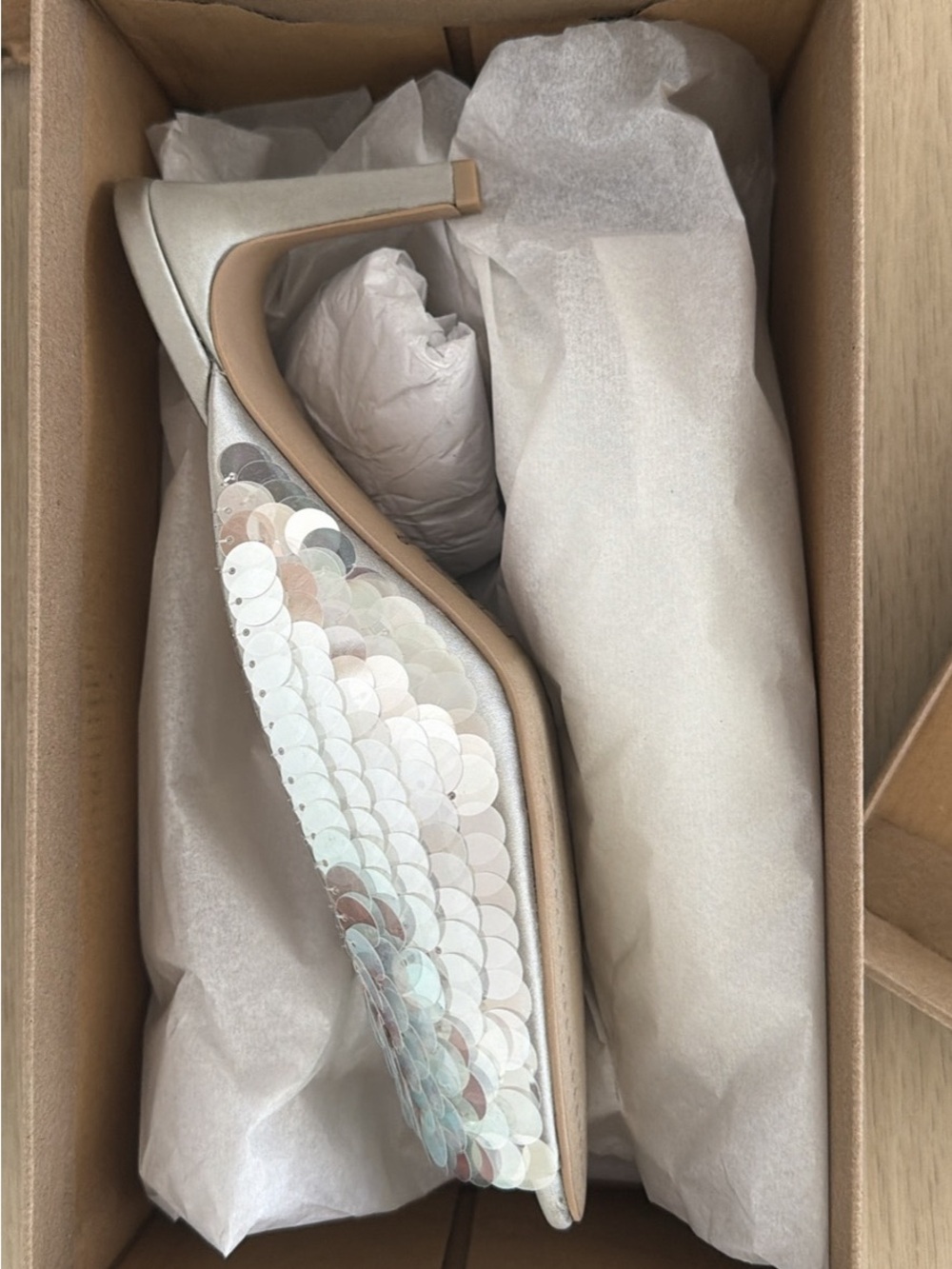 Dolce Vita Ivory Sequin Slide Heel
